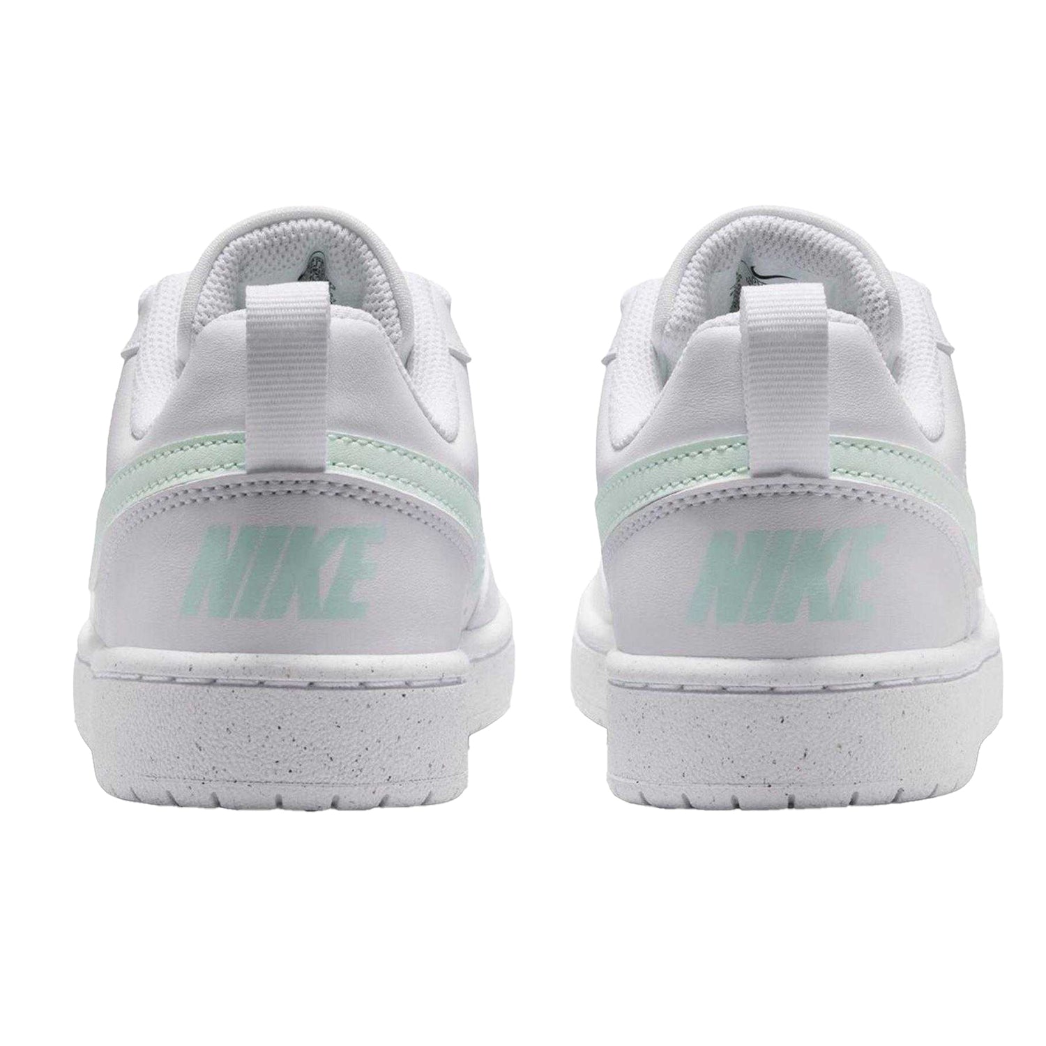 White-Green - Back - Nike Childrens-Kids Court Borough 2 Leopard Print Shoes