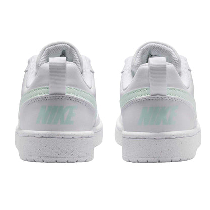White-Green - Back - Nike Childrens-Kids Court Borough 2 Leopard Print Shoes