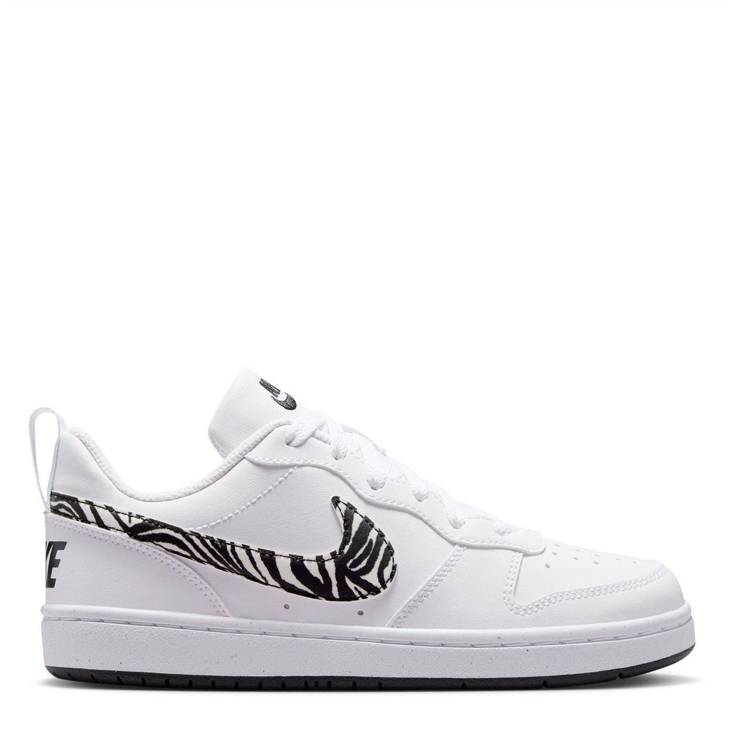 White - Front - Nike Childrens-Kids Court Borough 2 Leopard Print Shoes