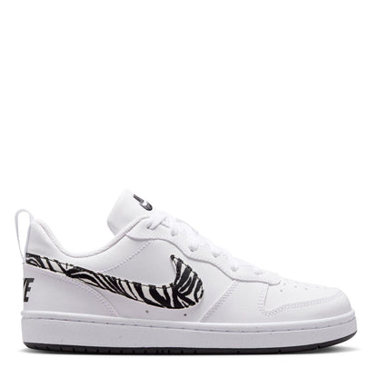 White - Front - Nike Childrens-Kids Court Borough 2 Leopard Print Shoes
