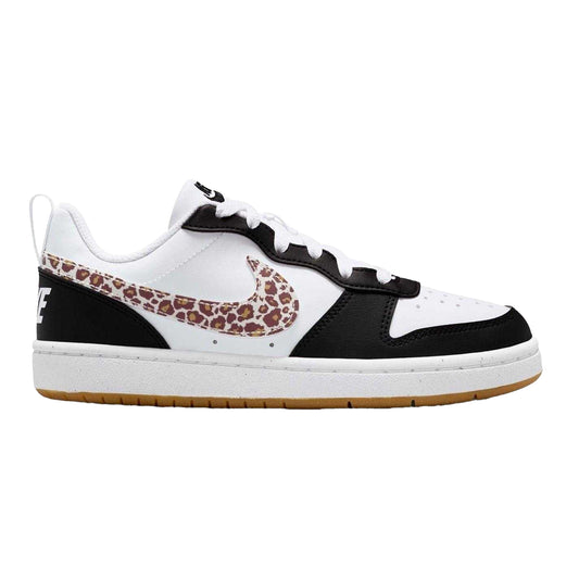 Black-Leopard - Front - Nike Childrens-Kids Court Borough 2 Shoes