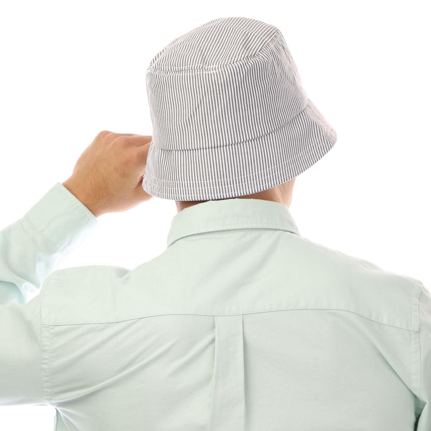 Grey-White - Back - Lyle & Scott Unisex Adult Stripe Bucket Hat