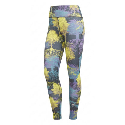 Green - Side - Adidas Womens-Ladies Tree Root Tapered 7-8 Leggings