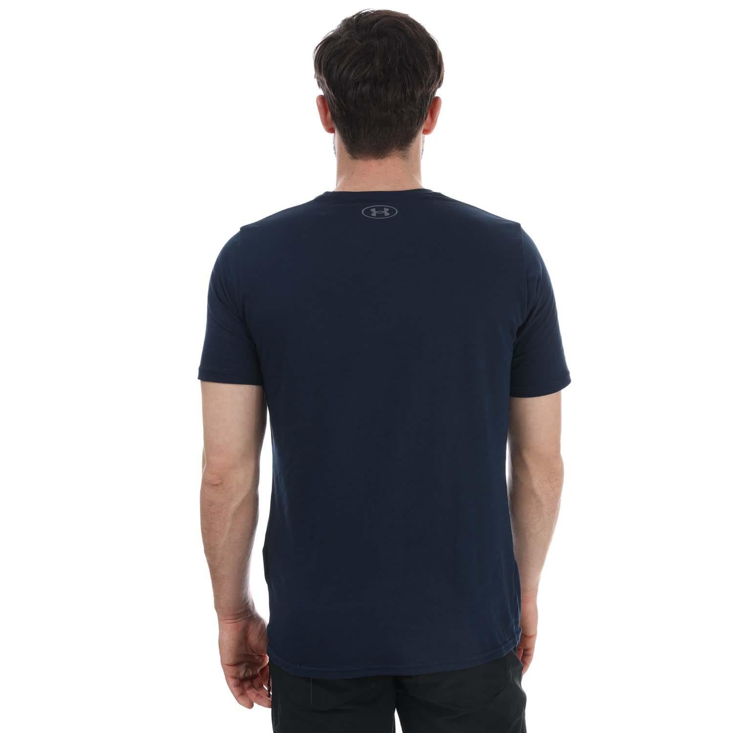 Navy-Red - Back - Under Armour Mens Boxed Sportstyle T-Shirt