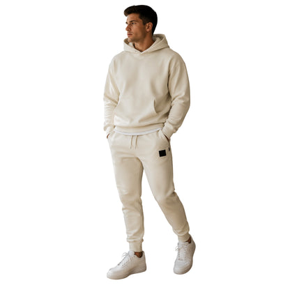 Beige - Side - Aquascutum Mens Tapered Joggers