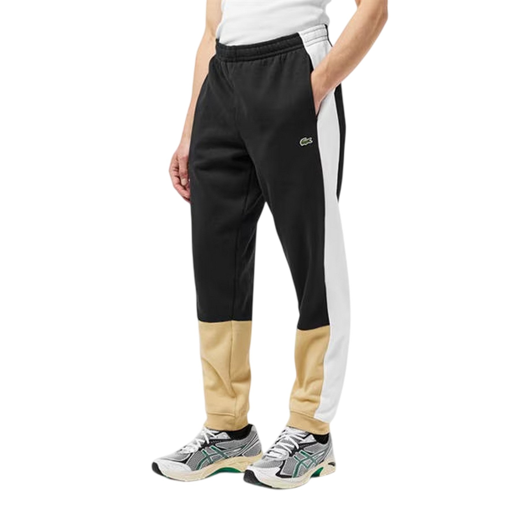 Black - Side - Lacoste Mens Colour Block Slim Joggers