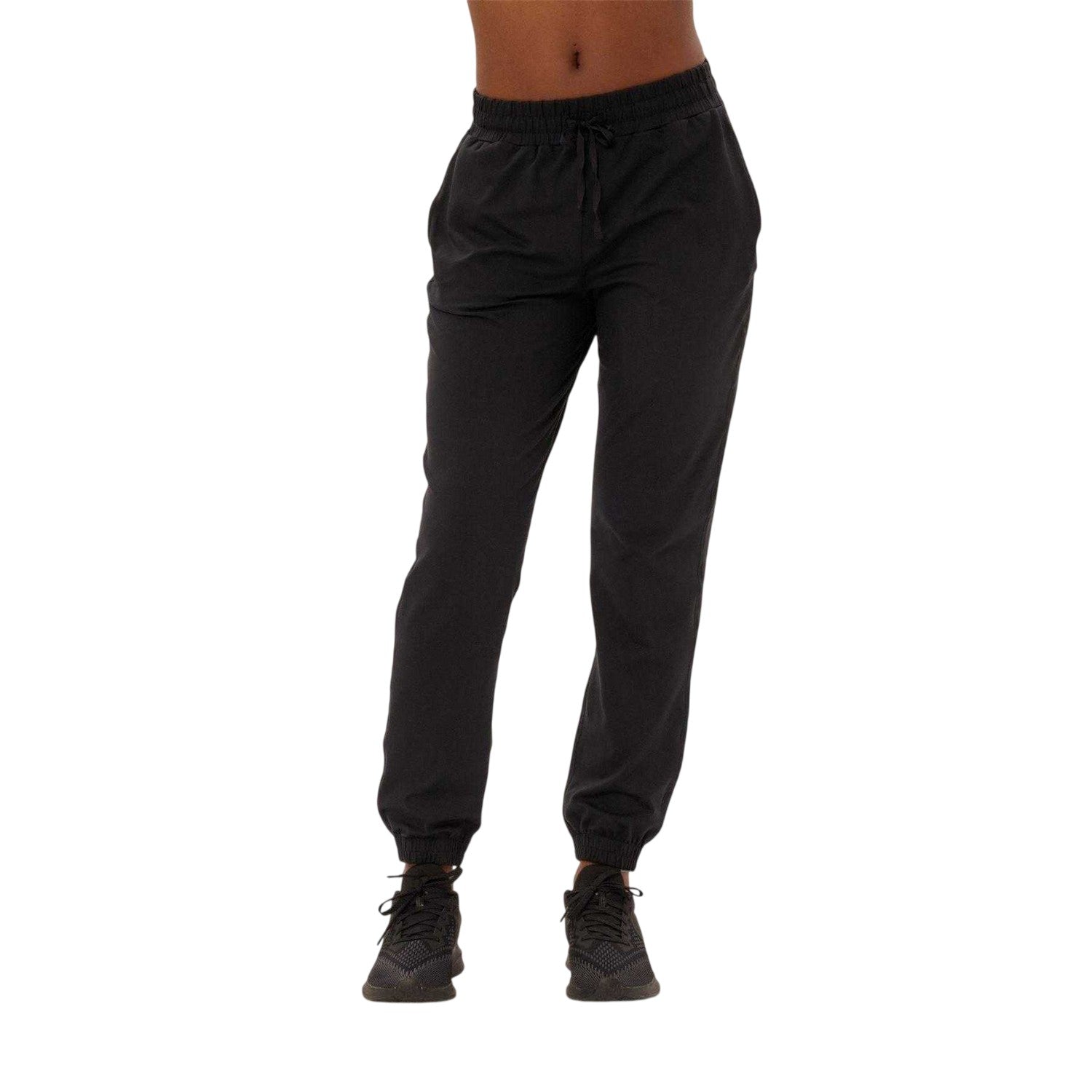 Black - Side - Girlfriend Collective Womens-Ladies Reset Relaxed Fit Joggers
