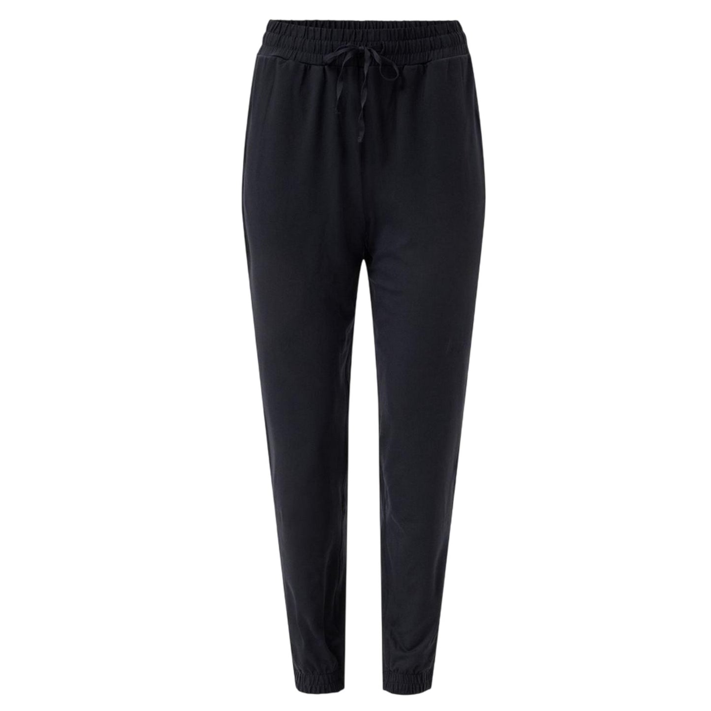 Black - Front - Girlfriend Collective Womens-Ladies Reset Relaxed Fit Joggers