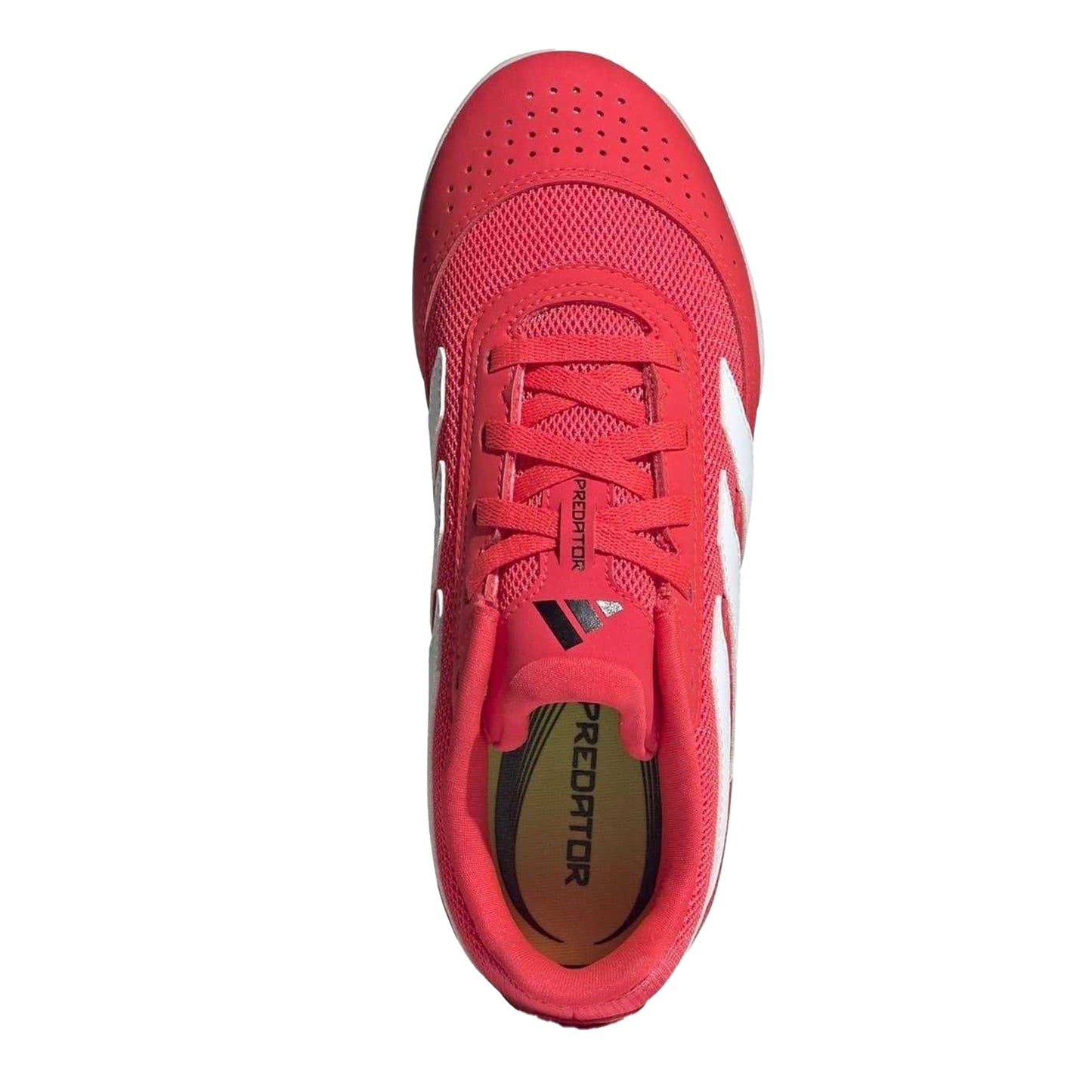 Red-White - Lifestyle - Adidas Childrens-Kids Predator Club Futsal Indoor Football Shoes