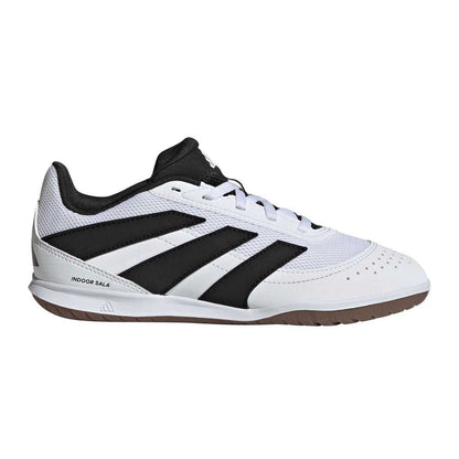 White-Black-Lemon - Front - Adidas Childrens-Kids Predator Club Futsal Indoor Football Shoes
