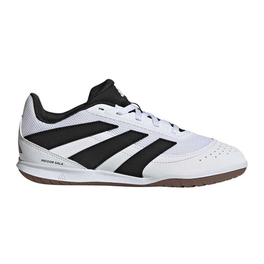 White-Black-Lemon - Front - Adidas Childrens-Kids Predator Club Futsal Indoor Football Shoes
