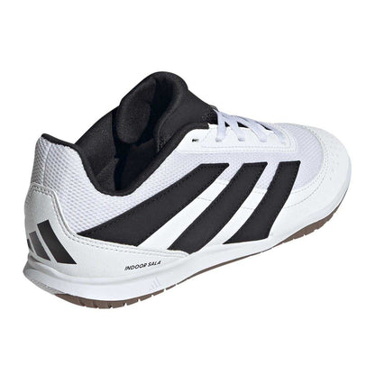 White-Black-Lemon - Back - Adidas Childrens-Kids Predator Club Futsal Indoor Football Shoes
