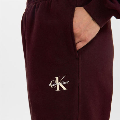 Mocha Brown - Pack Shot - Calvin Klein Womens-Ladies Fleece Patterned Joggers