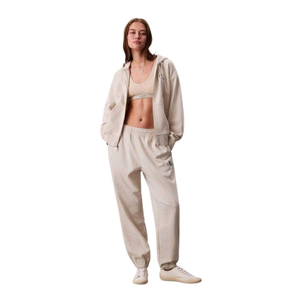 Vanilla - Side - Calvin Klein Womens-Ladies Fleece Patterned Joggers