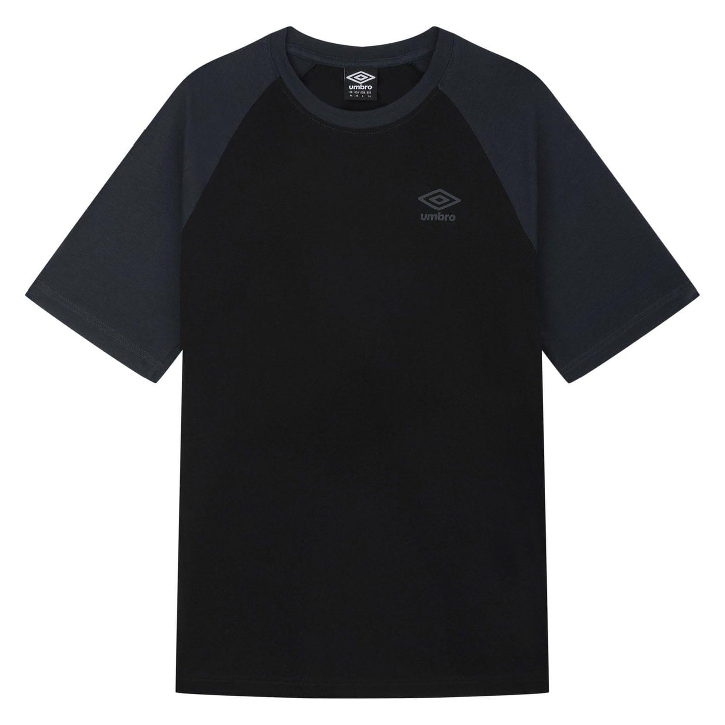 Black-Grey - Front - Umbro Mens Core Raglan T-Shirt