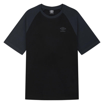 Black-Grey - Front - Umbro Mens Core Raglan T-Shirt