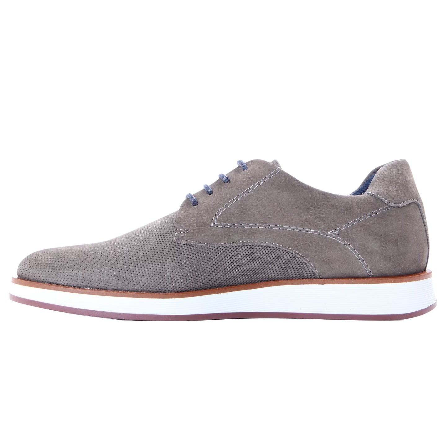 Grey - Back - Dune London Mens Leather Derby Shoes