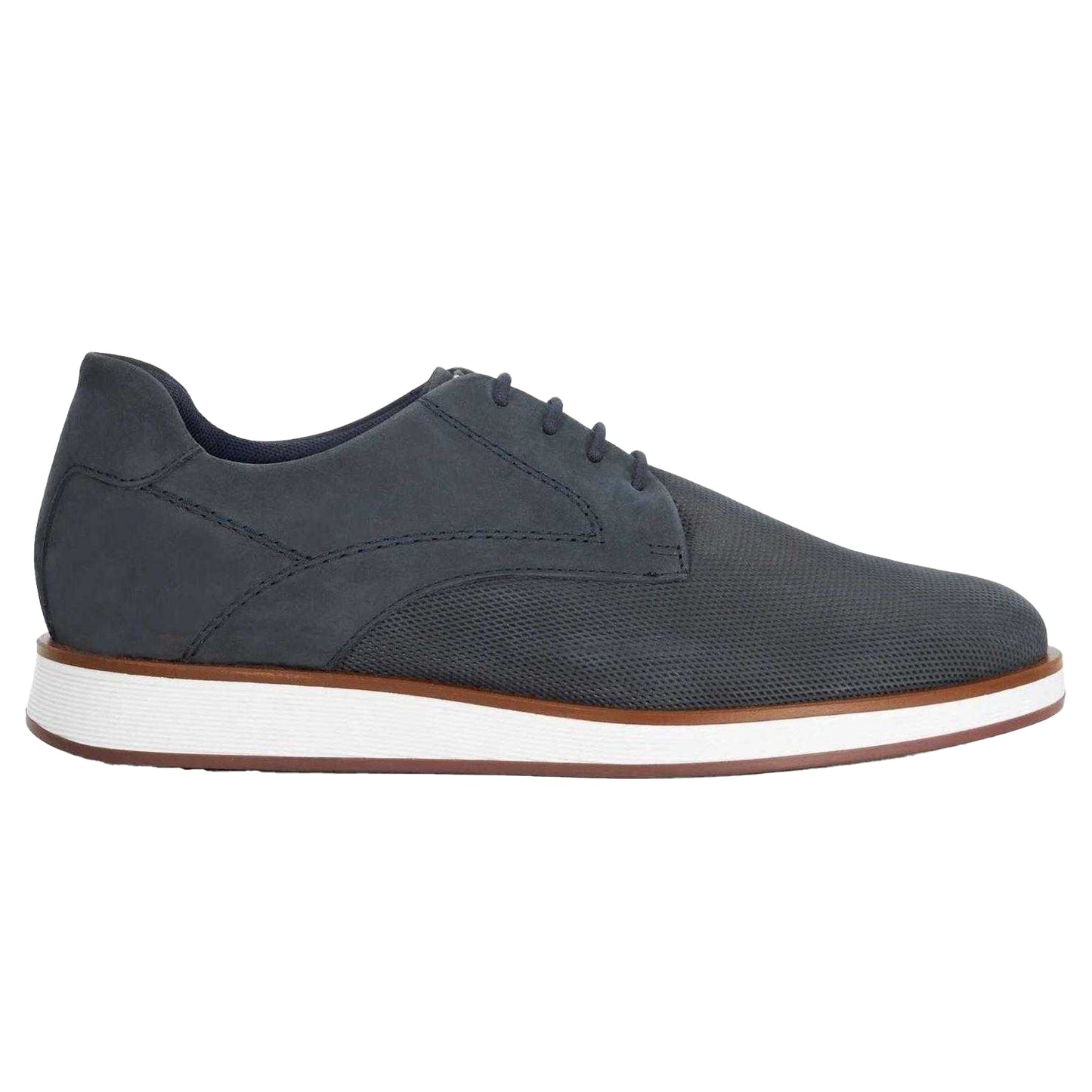 Navy - Front - Dune London Mens Leather Derby Shoes