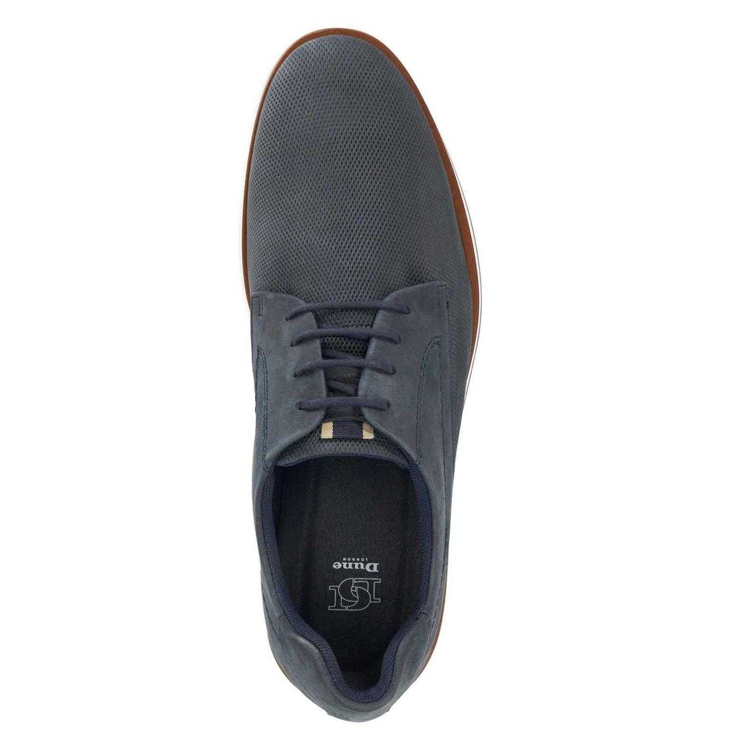 Navy - Side - Dune London Mens Leather Derby Shoes