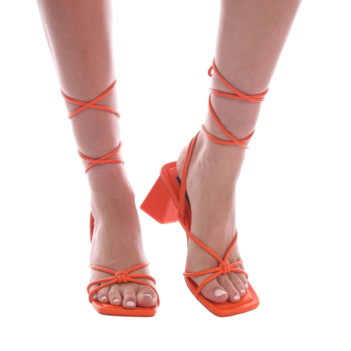 Orange - Pack Shot - Where´s That From Womens-Ladies Strappy Block Heel Sandals