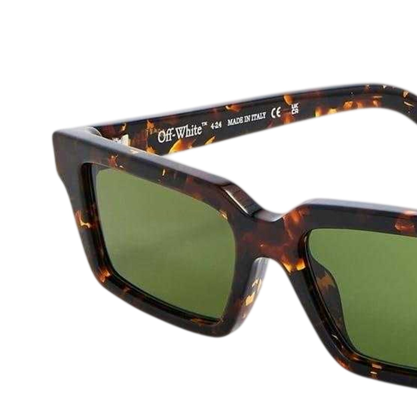 Havana-Green Faded - Back - Off White Unisex Adult Warren Sunglasses