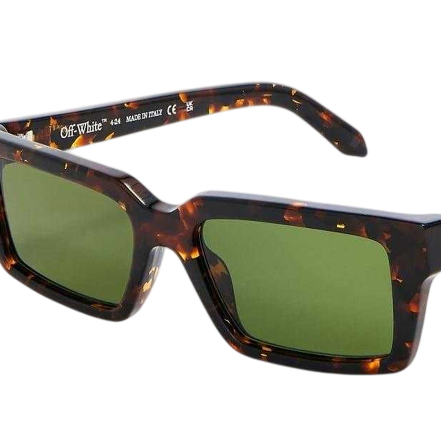 Havana-Green Faded - Side - Off White Unisex Adult Warren Sunglasses