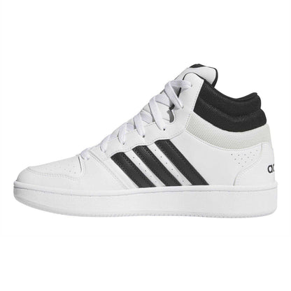 White-Black-Grey - Side - Adidas Mens Hoops Mid Classic Cupsole Basketball Shoes
