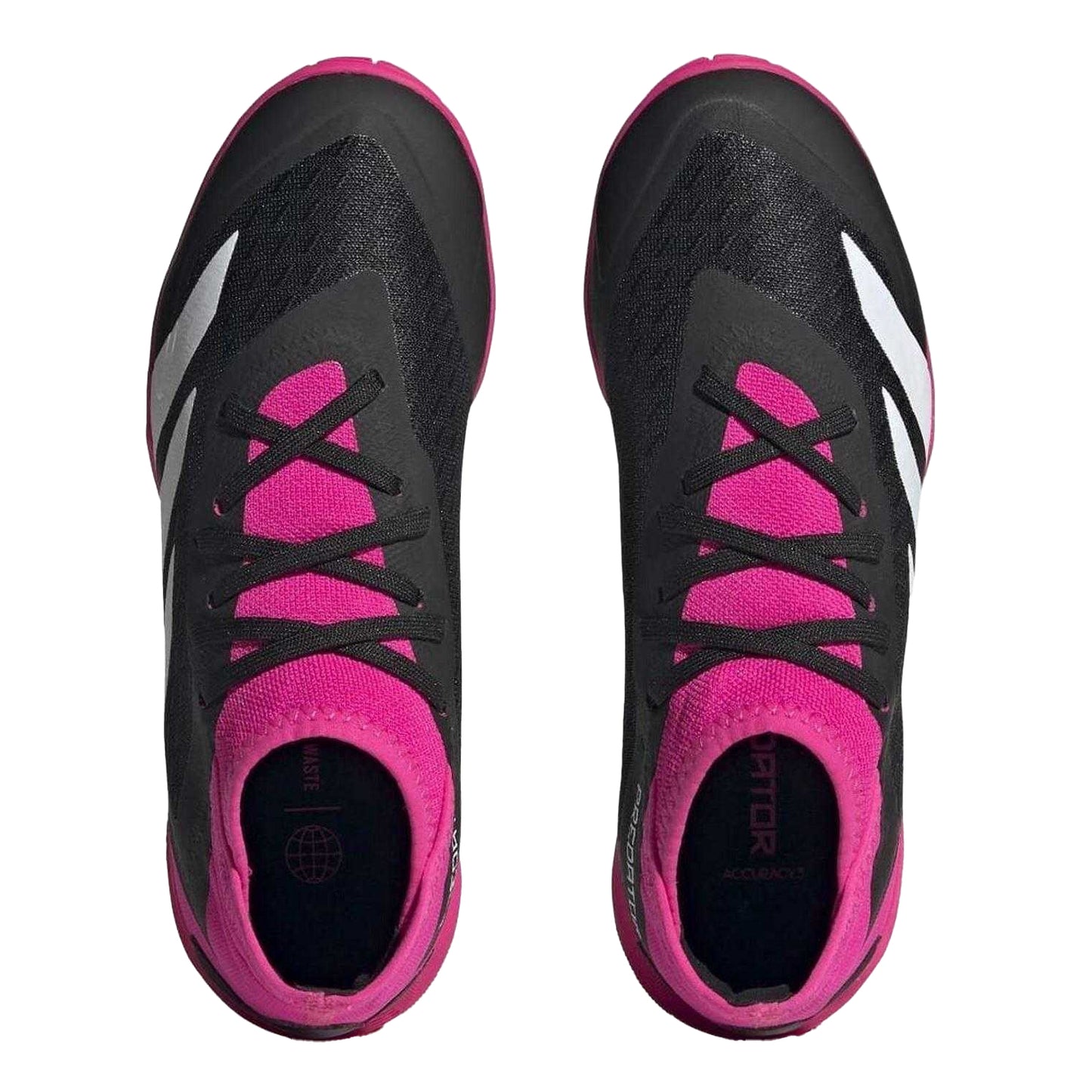 Black - Side - Adidas Childrens-Kids Predator Accuracy.3 Indoor Football Shoes