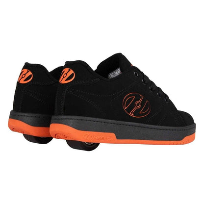 Black-Flame - Back - Heelys Childrens-Kids Canvas Skate Shoes