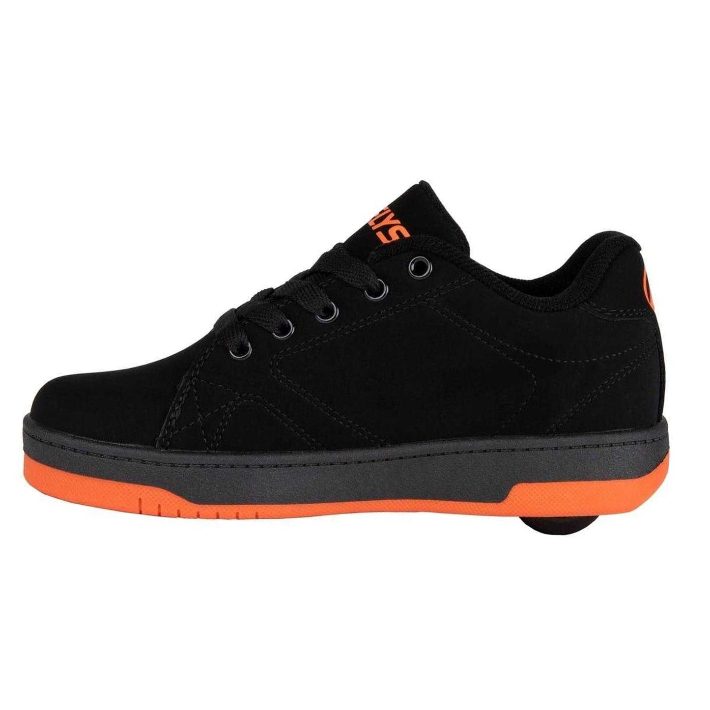 Black-Flame - Side - Heelys Childrens-Kids Canvas Skate Shoes