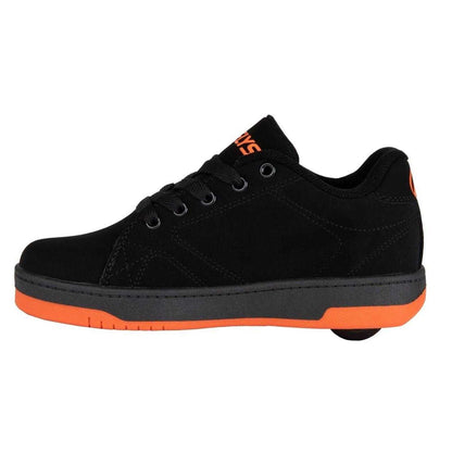 Black-Flame - Side - Heelys Childrens-Kids Canvas Skate Shoes