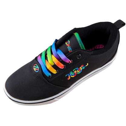 Black-Rainbow - Back - Heelys Childrens-Kids Canvas Skate Shoes