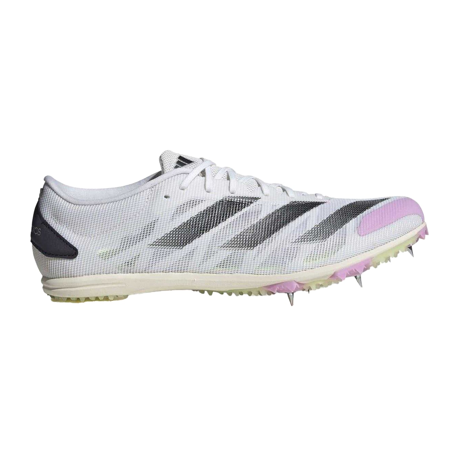 White - Front - Adidas Mens Adizero 3 Stripes Running Trainers