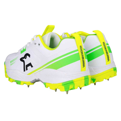 White-Green - Back - Kookaburra Mens Pro Cricket Shoes