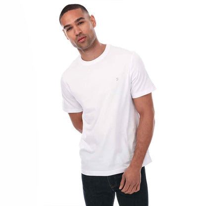 White - Front - Farah Mens Eddie Crew Neck T-Shirt
