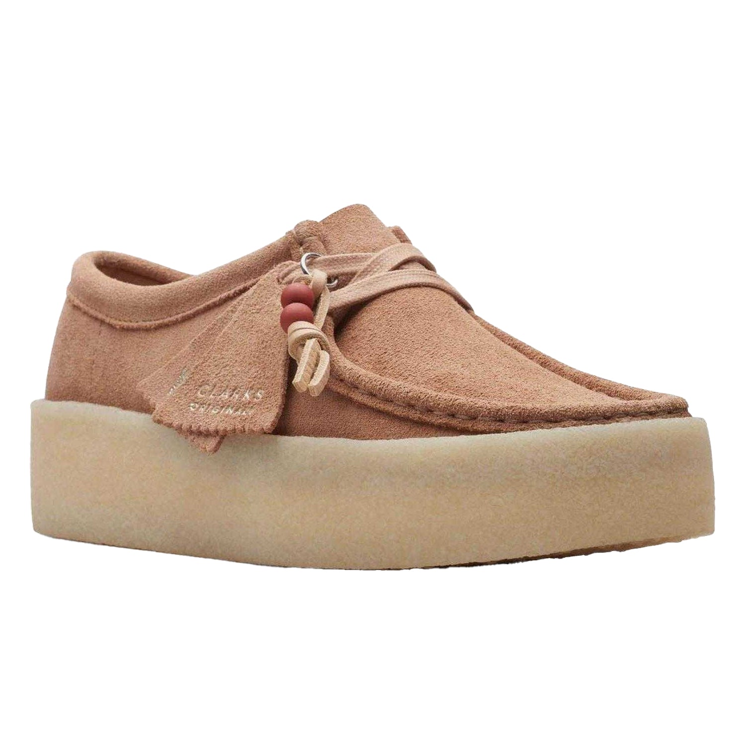Beige - Side - Clarks Originals Womens-Ladies Suede Loafers