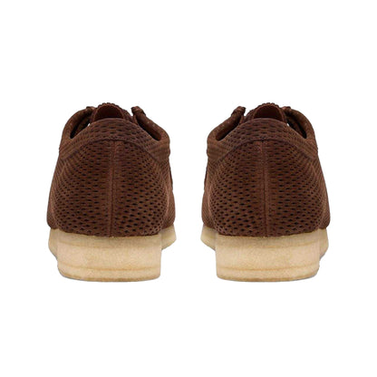 Dark Brown - Back - Clarks Originals Mens Wallabee Suede Shoes