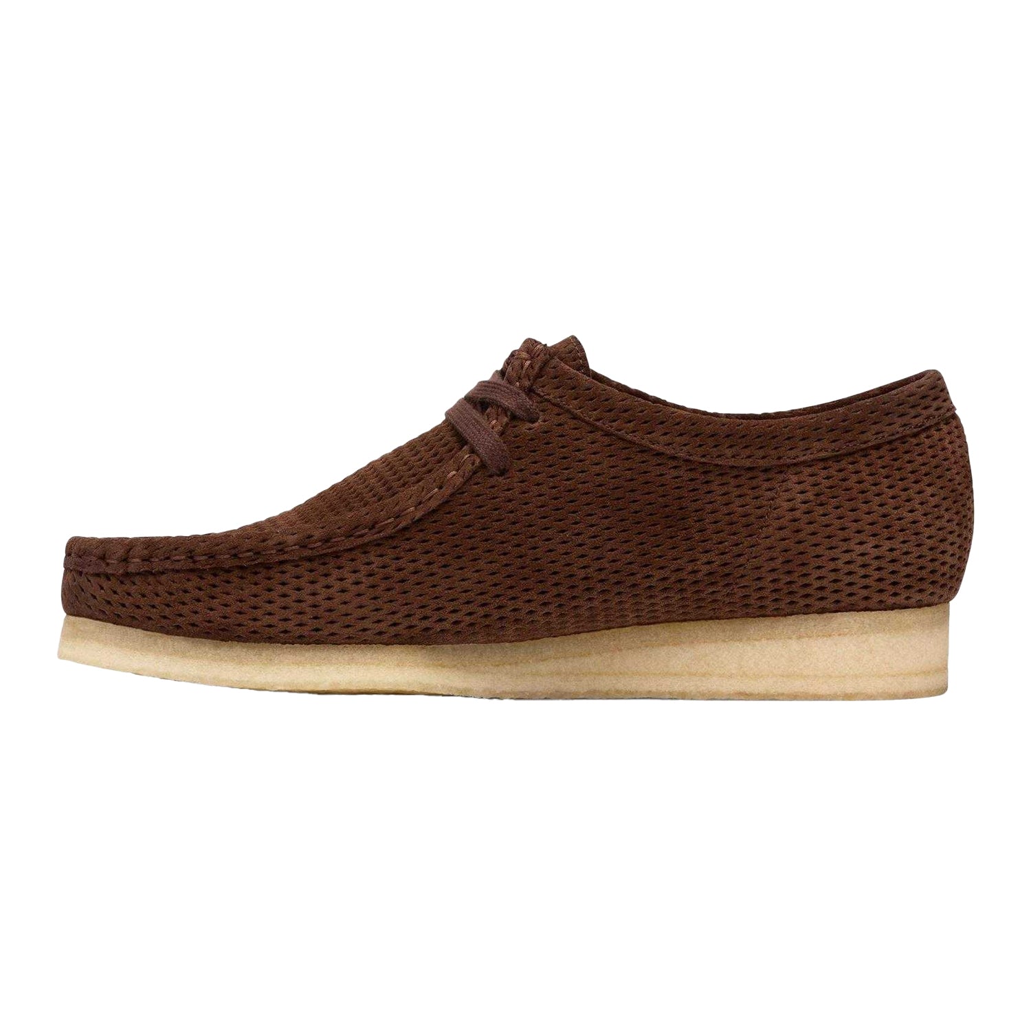 Dark Brown - Side - Clarks Originals Mens Wallabee Suede Shoes