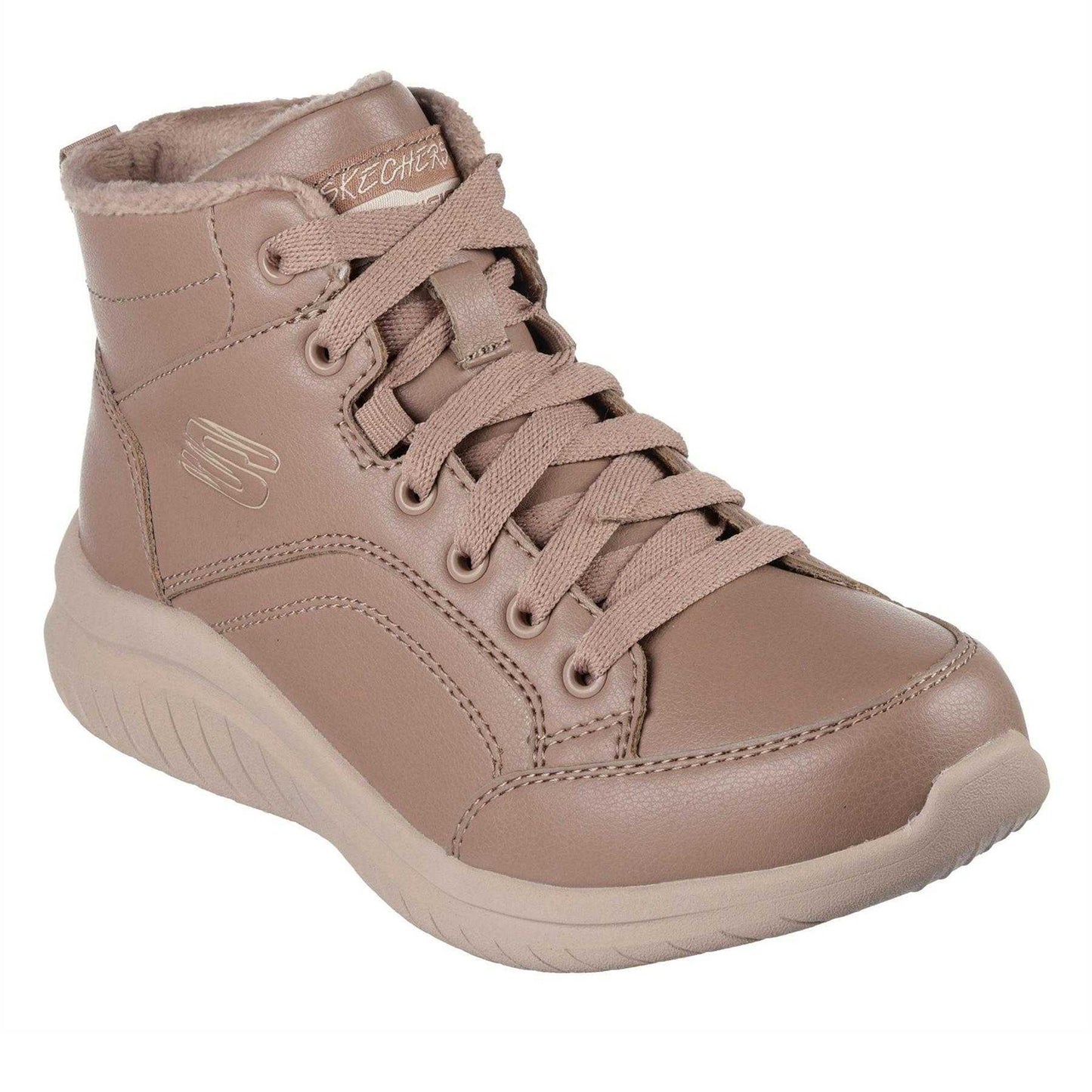 Mushroom - Pack Shot - Skechers Womens-Ladies Ultraflex 2 Flat Ankle Boots
