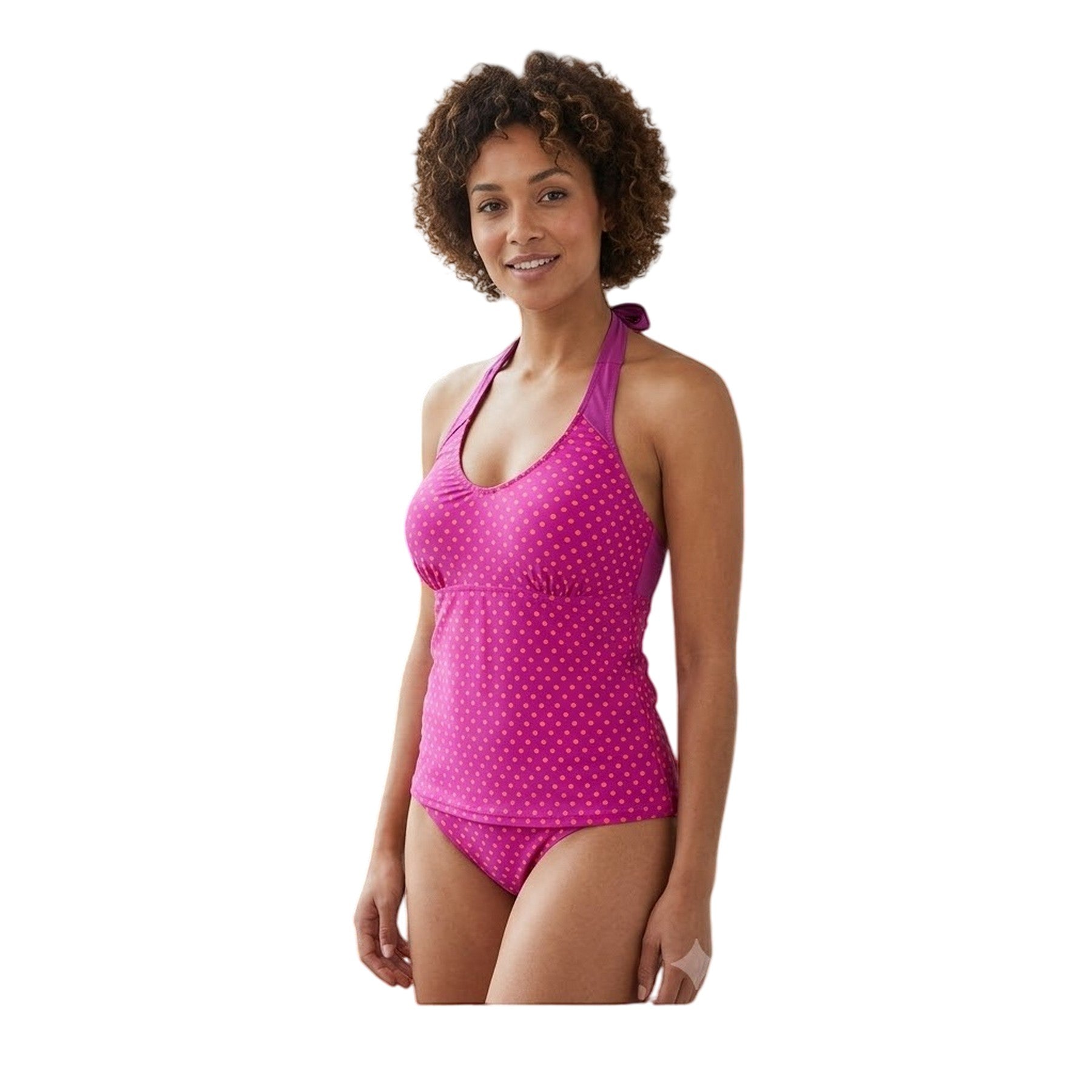 Purple - Side - Trespass Womens-Ladies Polka Dot Tankini Top