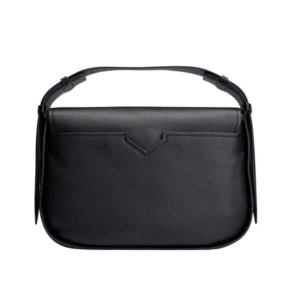 Black - Back - Boss Womens-Ladies Leti Cow Leather Shoulder Bag