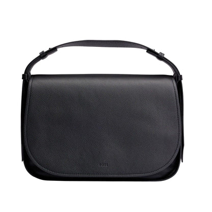 Black - Front - Boss Womens-Ladies Leti Cow Leather Shoulder Bag
