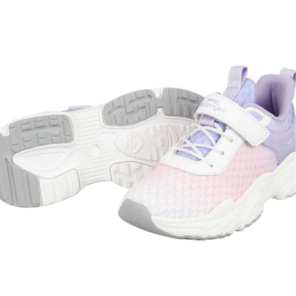 White-Purple - Side - Slazenger Childrens-Kids Skye Ombre Textured Lace Up Trainers