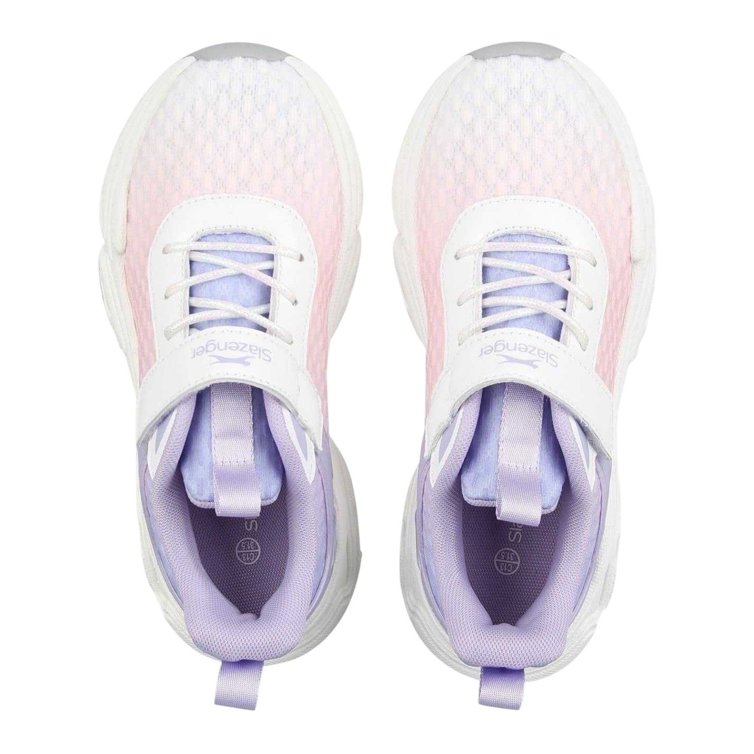 White-Purple - Lifestyle - Slazenger Childrens-Kids Skye Ombre Textured Lace Up Trainers