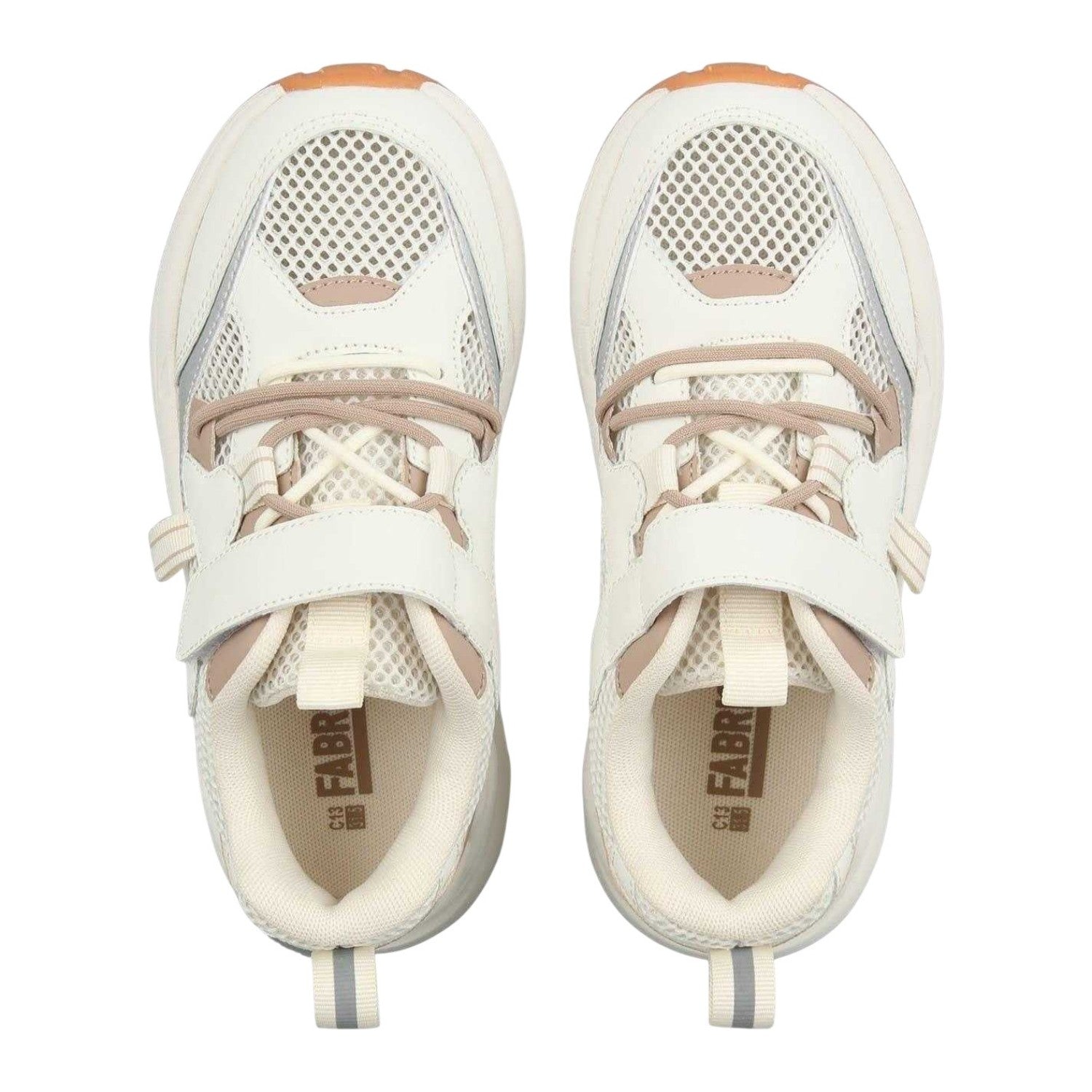 Cream - Lifestyle - Fabric Childrens-Kids Runners Trainers