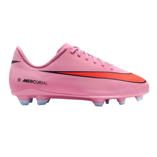 Pink-Black - Front - Nike Childrens-Kids Vapor Firm Ground Football Boots