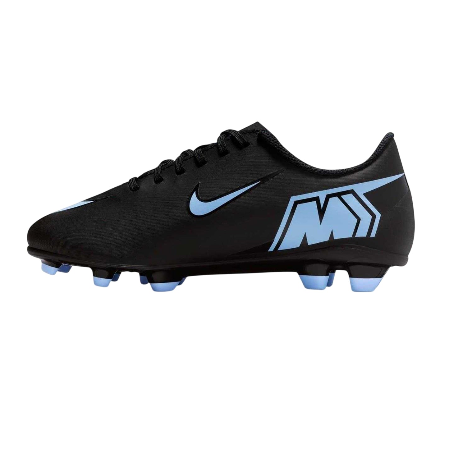 Black-Blue - Side - Nike Childrens-Kids Vapor Firm Ground Football Boots