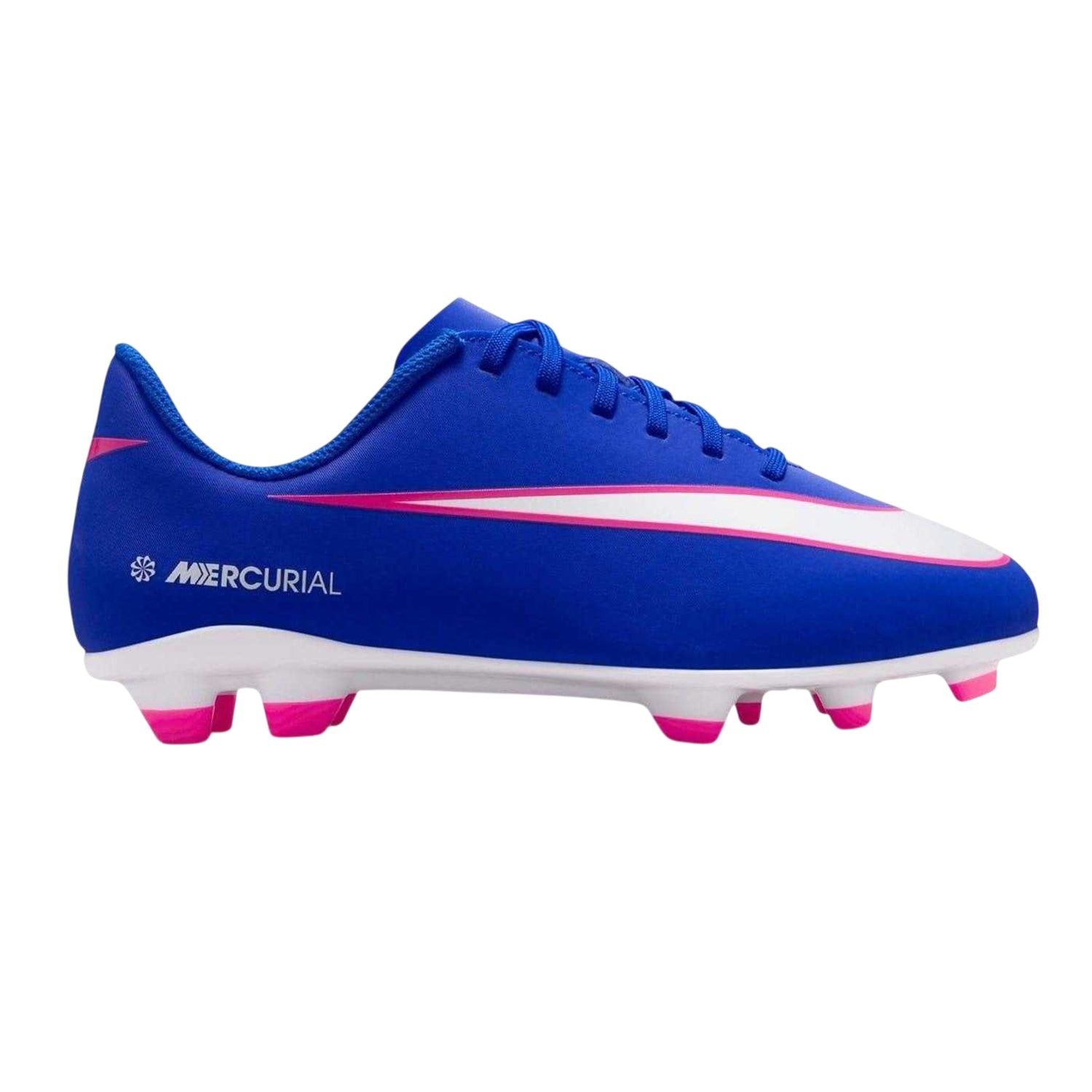 Blue-White-Pink - Front - Nike Childrens-Kids Vapor Firm Ground Football Boots
