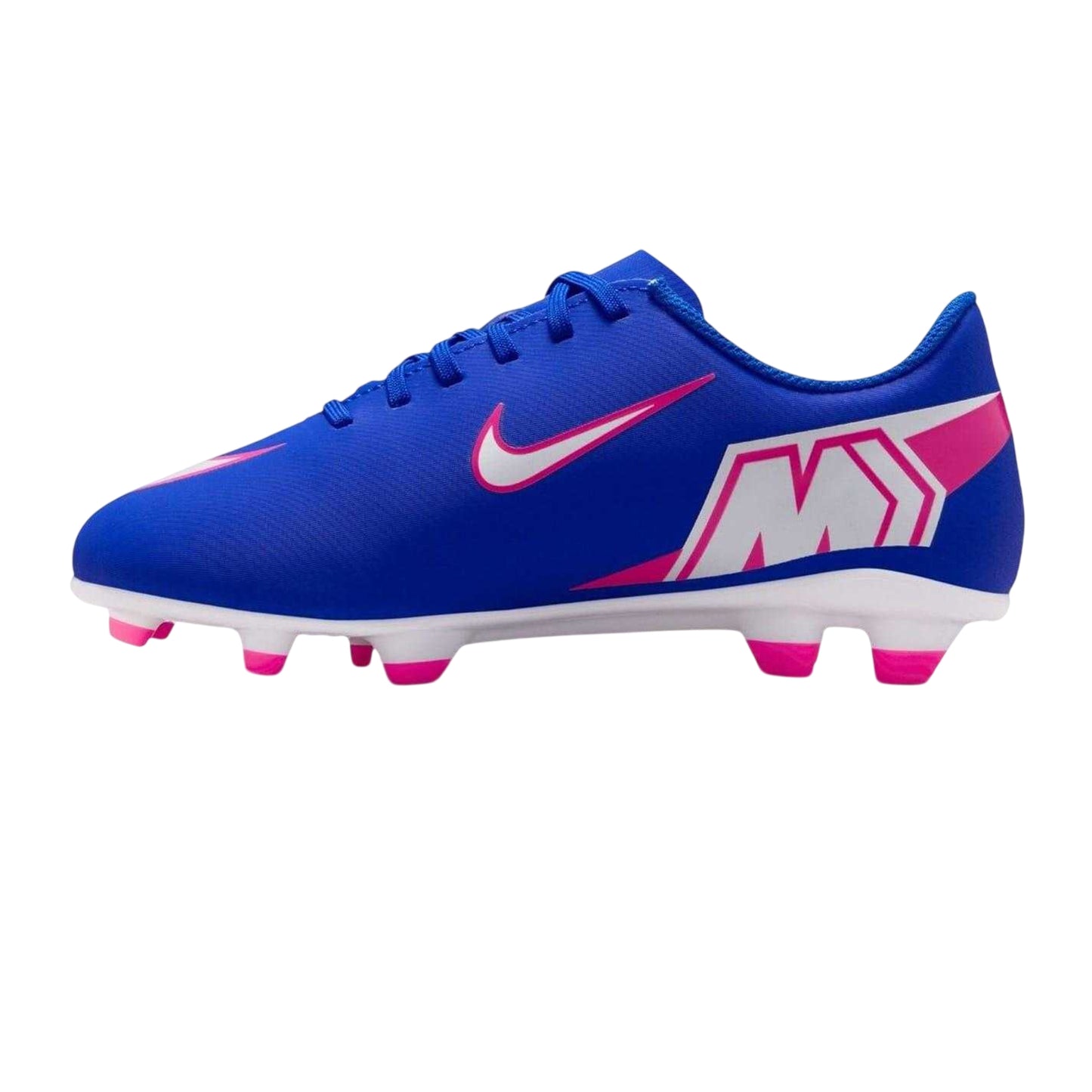 Blue-White-Pink - Side - Nike Childrens-Kids Vapor Firm Ground Football Boots