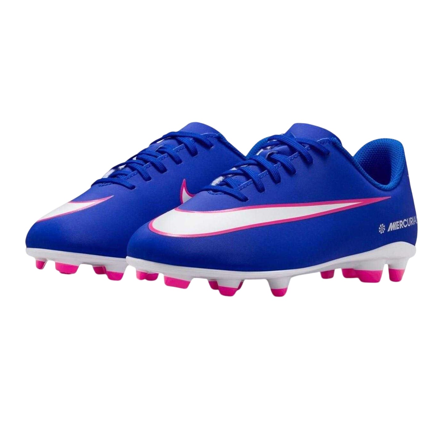 Blue-White-Pink - Pack Shot - Nike Childrens-Kids Vapor Firm Ground Football Boots